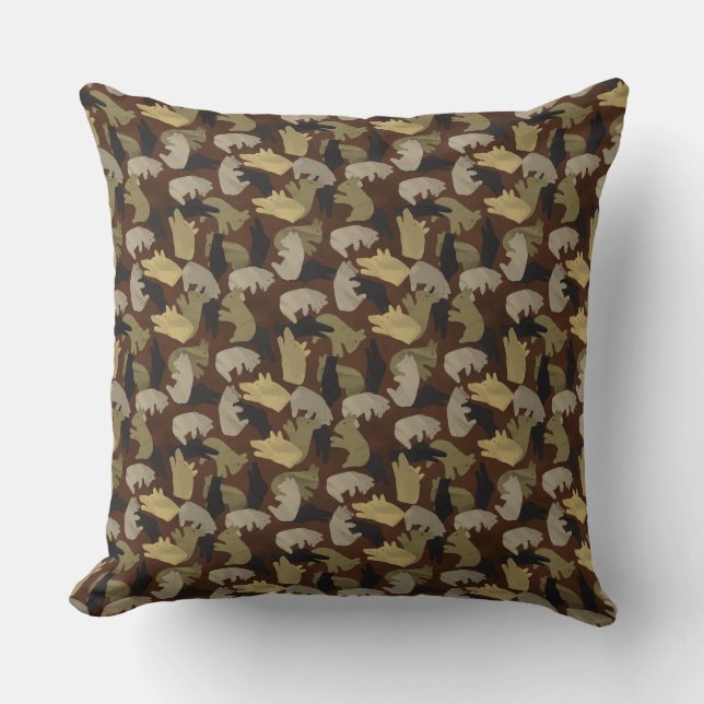 Silhouette Animal Camouflage Brown Kussen (Voorkant)