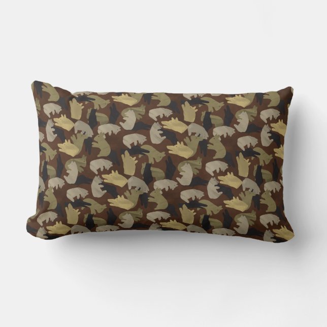 Silhouette Animal Camouflage Brown Kussen (Voorkant)