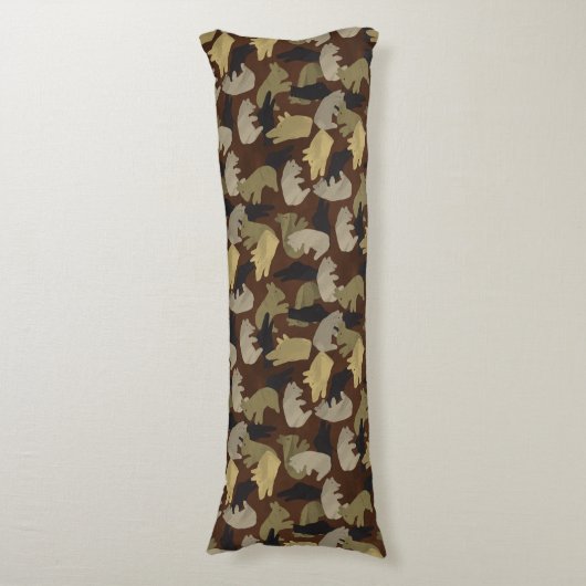 Silhouette Animal Camouflage Brown Lichaamskussen (Voorkant Verticaal)