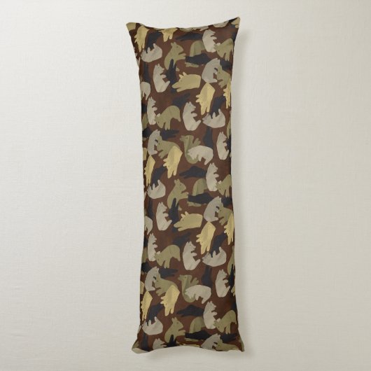 Silhouette Animal Camouflage Brown Lichaamskussen (Achterkant (Verticaal))