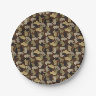 Silhouette Animal Camouflage Brown Papieren Bordje
