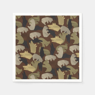 Silhouette Animal Camouflage Brown Servetten