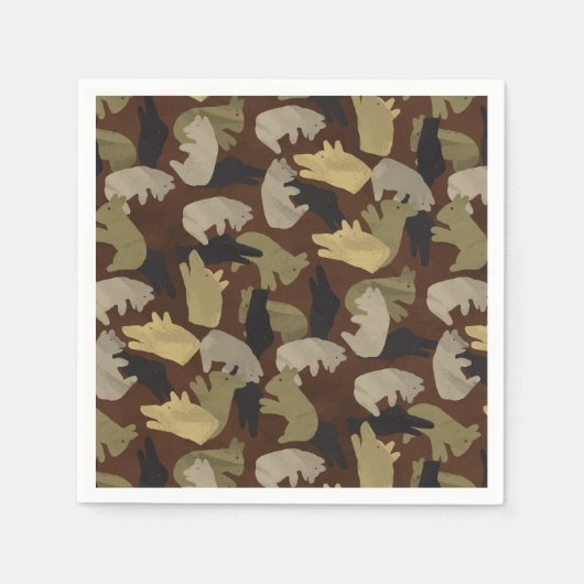 Silhouette Animal Camouflage Brown Servetten (Voorkant)