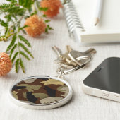 Silhouette Animal Camouflage Brown Sleutelhanger (Zijkant)