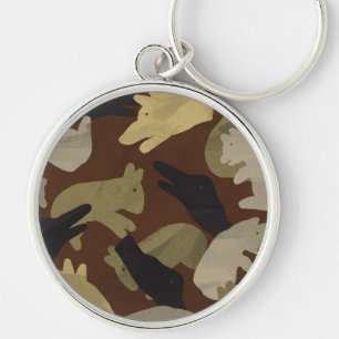 Silhouette Animal Camouflage Brown Sleutelhanger