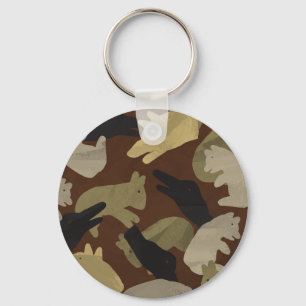 Silhouette Animal Camouflage Brown Sleutelhanger