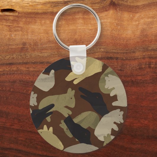 Silhouette Animal Camouflage Brown Sleutelhanger (Voorkant)