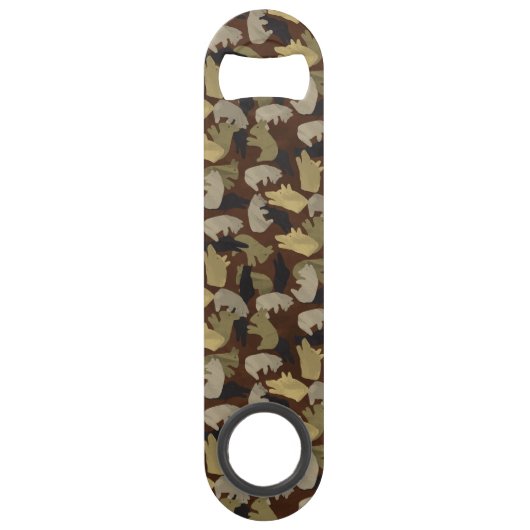 Silhouette Animal Camouflage Brown Speed Flessenopener (Voorkant)