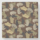 Silhouette Animal Camouflage Brown Stenen Onderzetter (Voorkant)