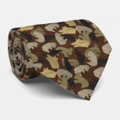 Silhouette Animal Camouflage Brown Stropdas (Opgerold)