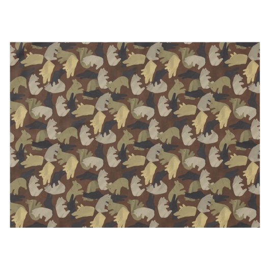 Silhouette Animal Camouflage Brown Tafelkleed (Voorkant (Horizontaal))