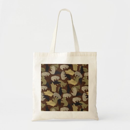 Silhouette Animal Camouflage Brown Tote Bag (Voorkant)