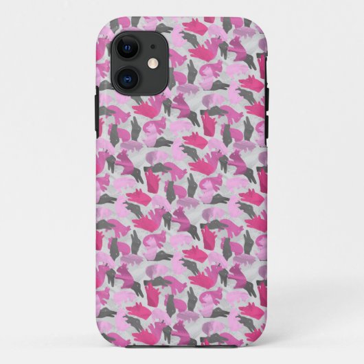 Silhouette Animal Camouflage Roze Case-Mate iPhone Case (Achterkant)