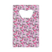 Silhouette Animal Camouflage Roze Creditkaart Flessenopener (Voorkant)