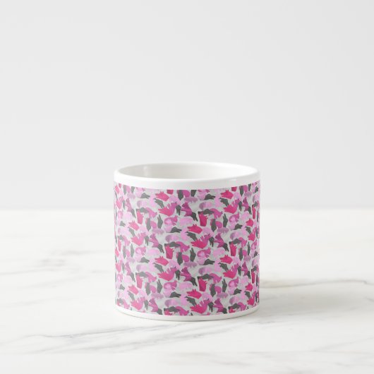 Silhouette Animal Camouflage Roze Espresso Kop (Voorkant)