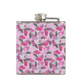 Silhouette Animal Camouflage Roze Heupfles (Achterkant)