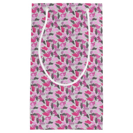 Silhouette Animal Camouflage Roze Klein Cadeauzakje (Voorkant)