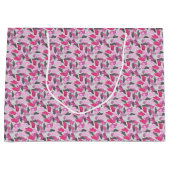 Silhouette Animal Camouflage Roze Large Cadeautasje (Voorkant)