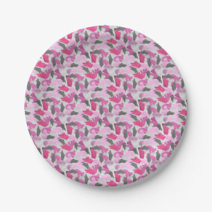 Silhouette Animal Camouflage Roze Papieren Bordje