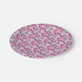 Silhouette Animal Camouflage Roze Papieren Bordje (Gekanteld)