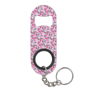 Silhouette Animal Camouflage Roze Sleutelhanger Flessenopener