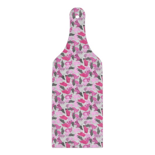 Silhouette Animal Camouflage Roze Snijplank (Voorkant)