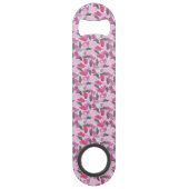 Silhouette Animal Camouflage Roze Speed Flessenopener (Achterkant)