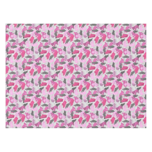 Silhouette Animal Camouflage Roze Tafelkleed (Voorkant (Horizontaal))