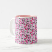 Silhouette Animal Camouflage Roze Tweekleurige Koffiemok (Voorkant links)