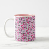 Silhouette Animal Camouflage Roze Tweekleurige Koffiemok (Links)