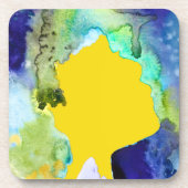 Silhouette art abstracte waterverf bier onderzetter (Voorkant)