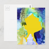 Silhouette art abstracte waterverf briefkaart (Voorkant / Achterkant)