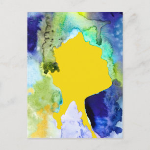 Silhouette art abstracte waterverf briefkaart