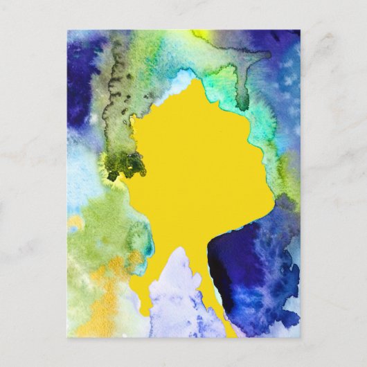 Silhouette art abstracte waterverf briefkaart (Voorkant)