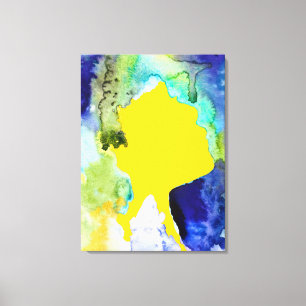 Silhouette art abstracte waterverf canvas afdruk