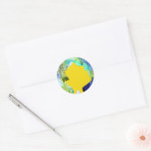 Silhouette art abstracte waterverf ronde sticker (Envelop)