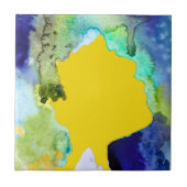 Silhouette art abstracte waterverf tegeltje (Voorkant)