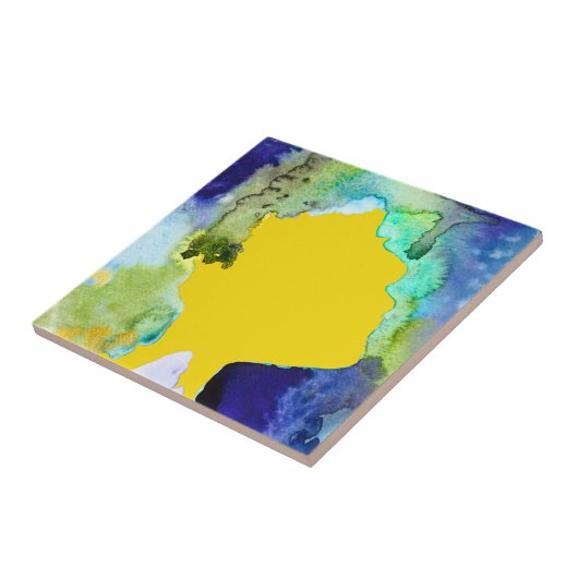 Silhouette art abstracte waterverf tegeltje (Zijkant)