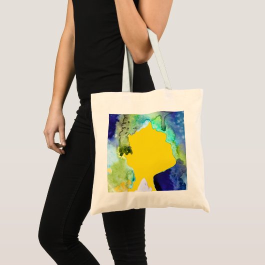 Silhouette art abstracte waterverf tote bag (Voorkant (product))