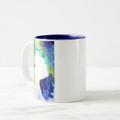 Silhouette art abstracte waterverf tweekleurige koffiemok (Voorkant links)
