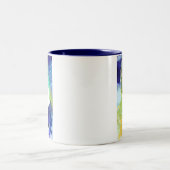 Silhouette art abstracte waterverf tweekleurige koffiemok (Center)