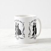  Silhouette Art Elegant Man Woman Koffiemok (Voorkant rechts)