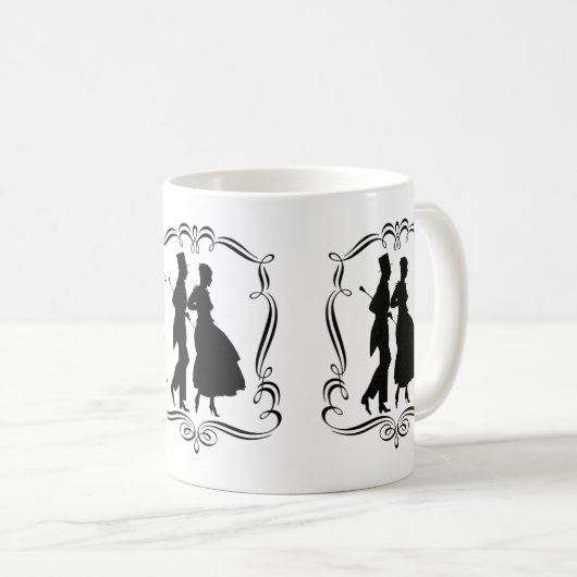  Silhouette Art Elegant Man Woman Koffiemok (Voorkant rechts)