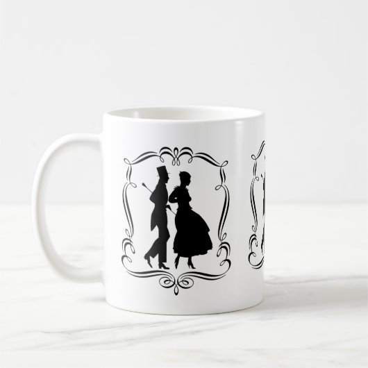  Silhouette Art Elegant Man Woman Koffiemok (Links)