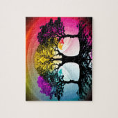 Silhouette Art Veelkleurige Bos Legpuzzel (Verticaal)