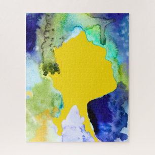 Silhouette art waterverf abstract legpuzzel
