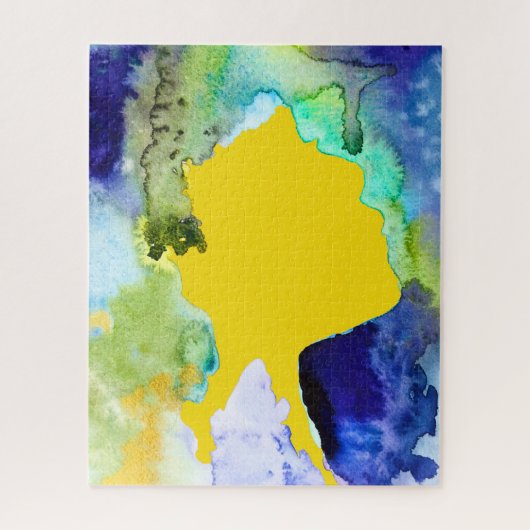 Silhouette art waterverf abstract legpuzzel (Verticaal)