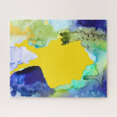 Silhouette art waterverf abstract legpuzzel (Horizontaal)