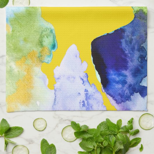 Silhouette art waterverf abstract theedoek (Gevouwen)