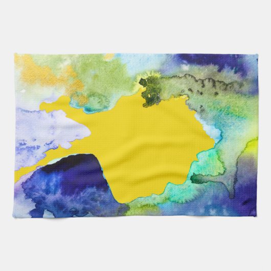 Silhouette art waterverf abstract theedoek (Horizontaal)